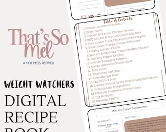 WW Recipe Book: Weight Watchers Guide with 40 Recipes (Digital Download)