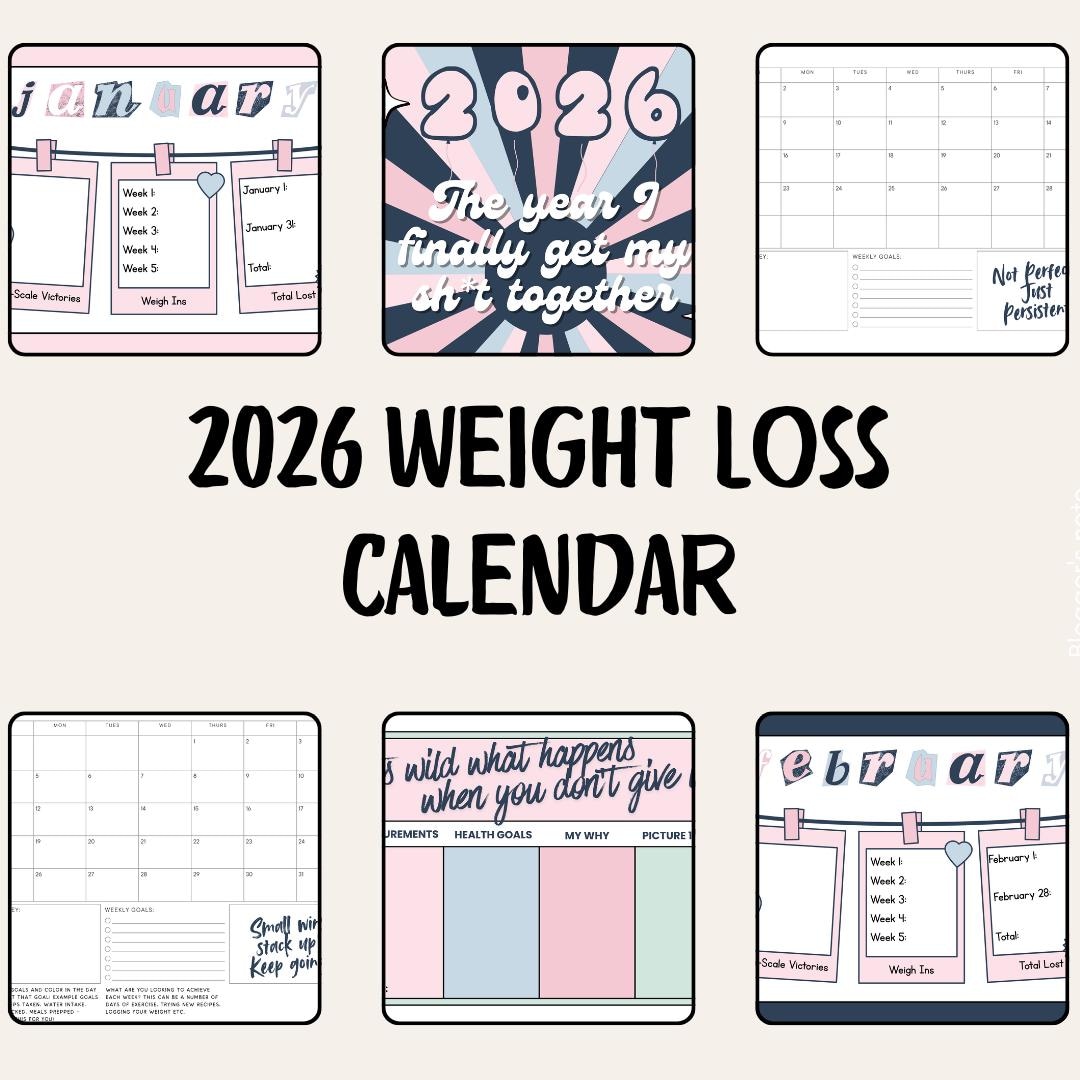2026 Weight Loss Calendar, Printable Tracker (digital Download) - Etsy