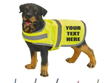 Personalised High Vis Dog Coat Custom Printed Hi Viz Pet Safety Vest Reflective Dog Walking Safety Jacket Vest