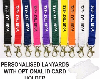 Personalised Lanyards Custom Printed Event Id Pass Badge Neck Strap Tag Holder Visitor Security Crew ID Card