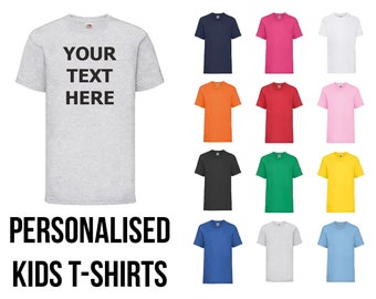 Personalised Kids T Shirt Children's Custom Printed T-Shirt Boys Girls Stag Top Text Tee Unisex Childrens Novelty Gift Christmas Present