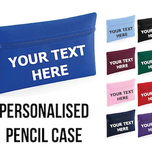 Trousse à crayons personnalisée, trousse à crayons pour enseignants, papeterie pour enfants Pochette zippée imprimée personnalisée Retour à l'école Ensemble de trousses pour enfants
