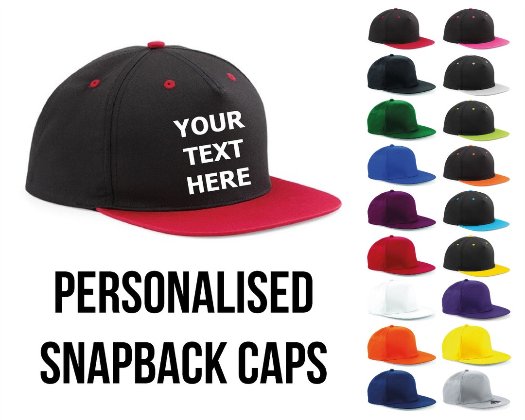 Personalised Snapback Cap Embroidered Custom Printed Trucker Cap Hat ...