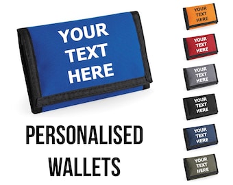 Personalised Wallet Custom Printed Kids Money Purse Rip Strip Coin Pouch Printed Gift Novelty Christmas Fathers Day