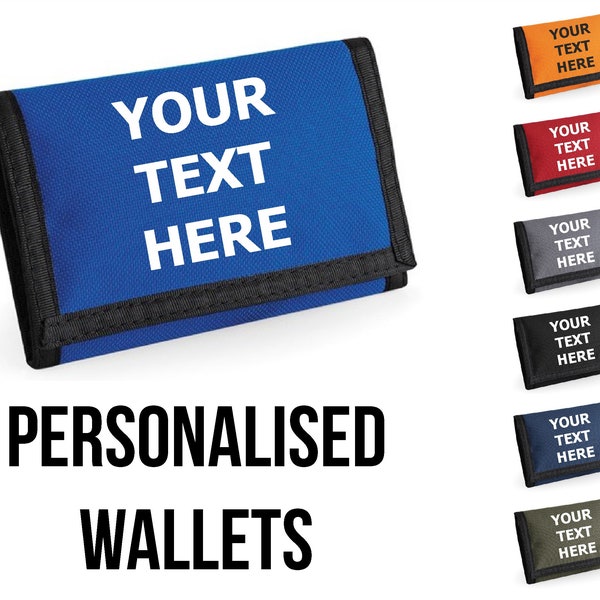 Personalised Wallet Custom Printed Kids Money Purse Rip Strip Coin Pouch Printed Gift Novelty Christmas Fathers Day