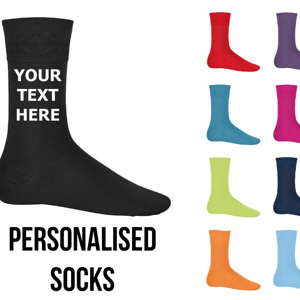 Unisex Personalised Custom Printed Wedding Funny Luxury Cotton Socks Pair Mens Ladies Groom Sock Groomsman Wedding Favours Novelty