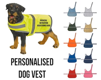 Custom Dog Coat, Personalised Dog Vest, Medical Detection Dog , Hi Vis Clothing, Personalized Apparel, Reflective Dog Walking Safety Jacket