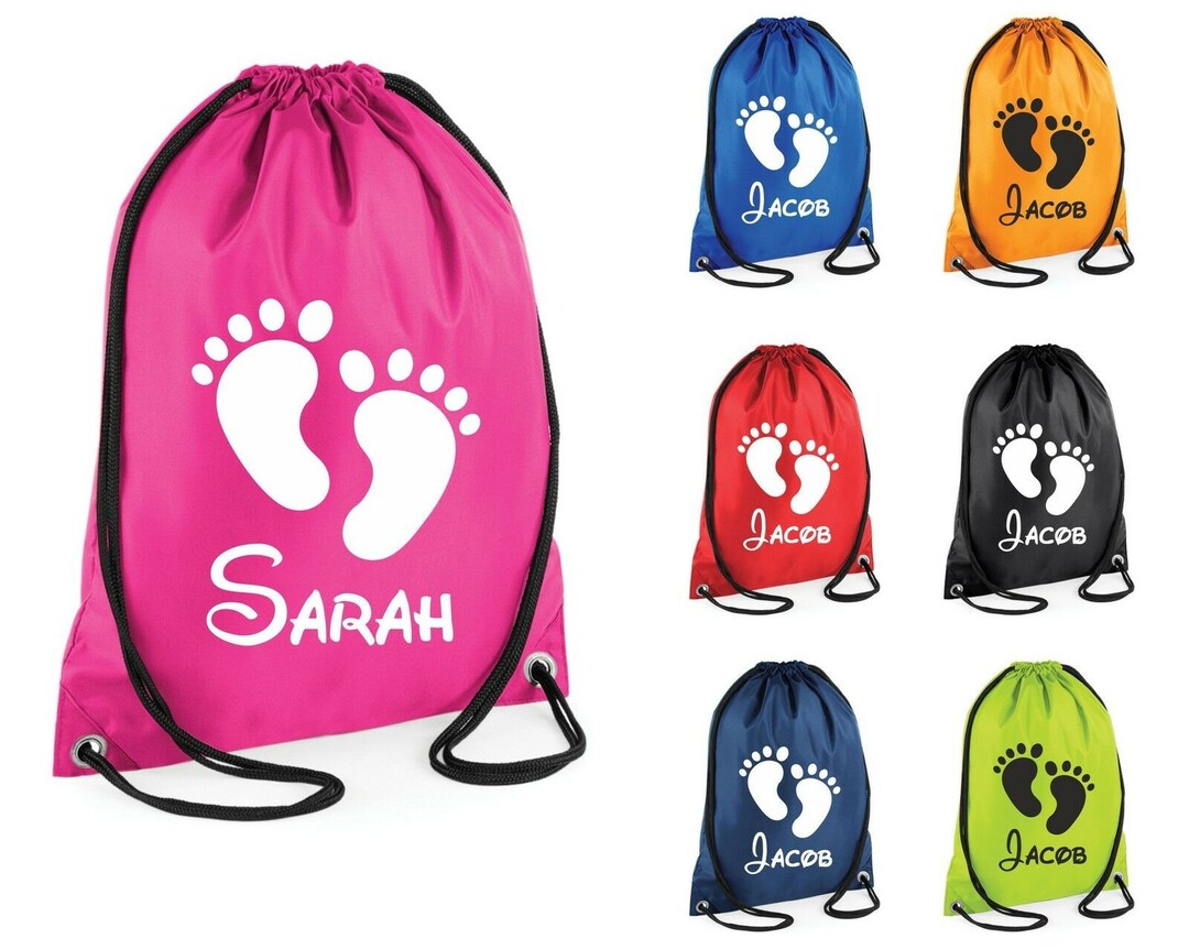 Personalised Feet Bag Printed Gym Bag Swim Bag PE Kit Sack Etsy