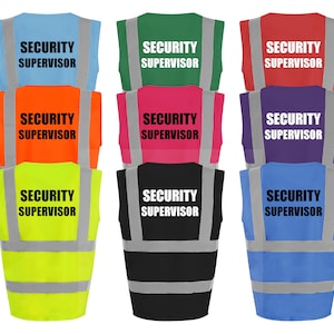 Security Supervisor High Vis Vest Custom Printed Hi Viz Safety Crew Vest Reflective Event Safety Visibility Jacket Coat Waistcoat
