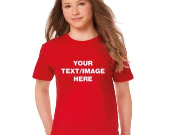 Personalised Kids T Shirt Children's Custom Printed T-Shirt Boys Girls Stag Top Text Tee Unisex Childrens Novelty Gift Christmas Present