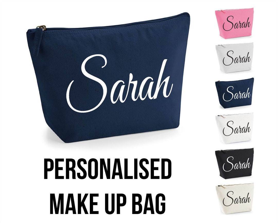 Personalised Makeup Bag, Custom Name Bag, Wedding Gift for the Bride, Cosmetic Bag, Personalized