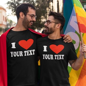 Personalised I Love T-Shirtfor Men or Women Custom Printed