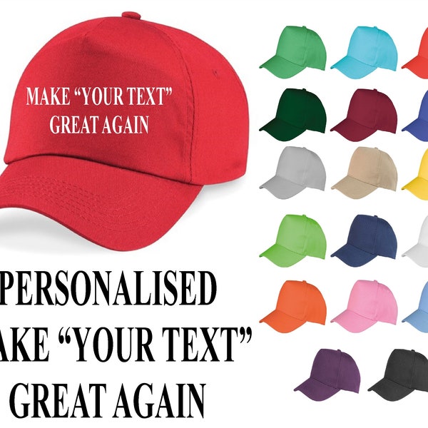 Make Your Text Great Again Trump Personalised Baseball Cap Custom Printed Hat Novelty Christmas Funny Gift Fathers Day