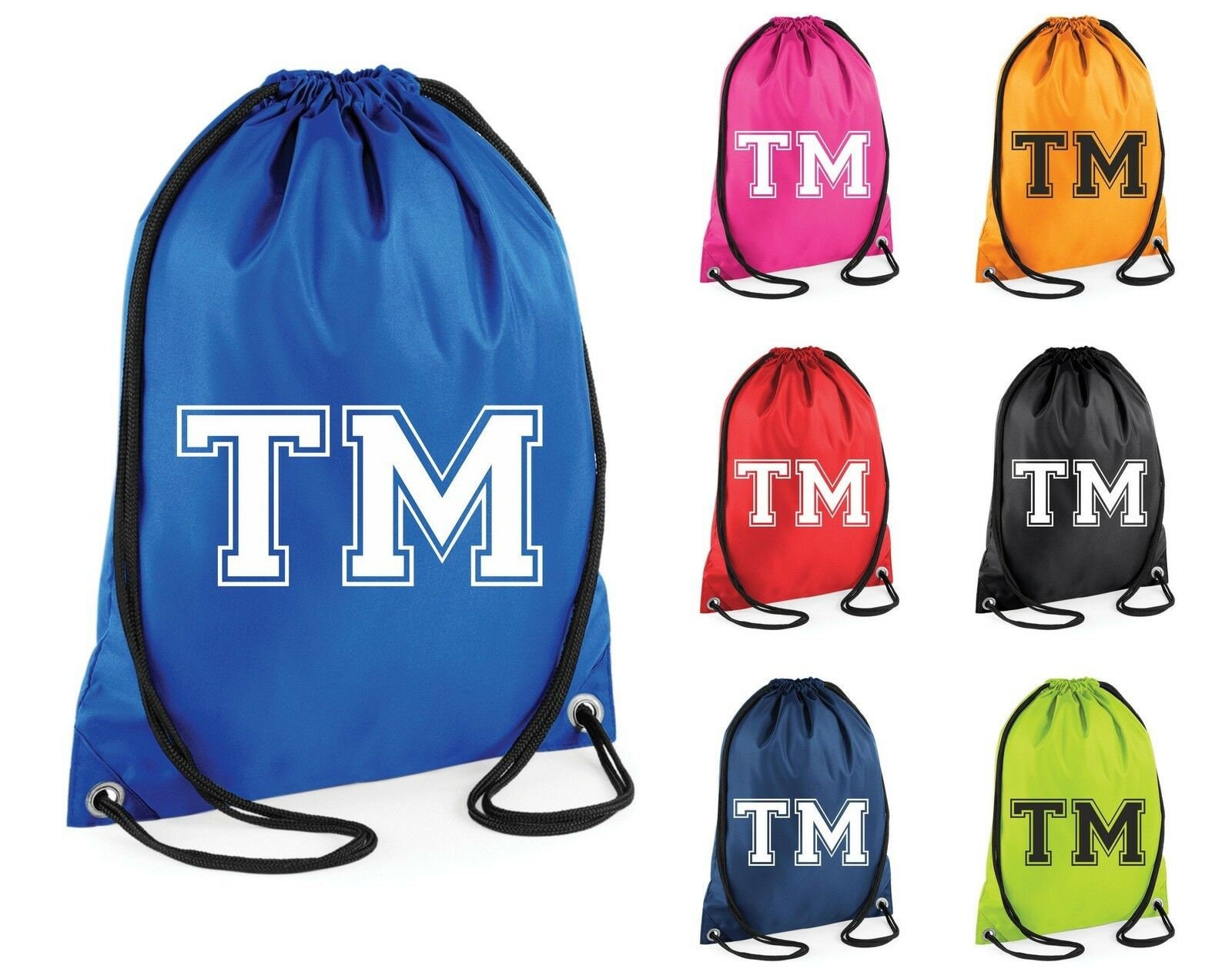 Waterproof Drawstring Bag Sports Gym Backpack Sack Swim School PE Kit Camo  Plain