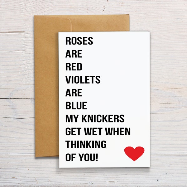 Funny Valentines Day Card For Her, Naughty Valentines Day Card Rude For Girlfriend, Valentines Day Card for Wife for Anniversary. Knickers W