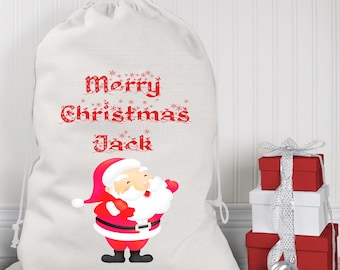 Personalised Santa Sack, Christmas Stocking, Merry Christmas Santa 3 Large Christmas Sack, Kids Santa Bag, Santa Toy Sack, XL Gift Bag