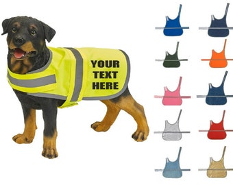 Custom Printed Dog Vest Personalised High Vis Dog Coat Hi Viz Pet Safety Vest Reflective Dog Walking Personalized Safety Jacket Vest