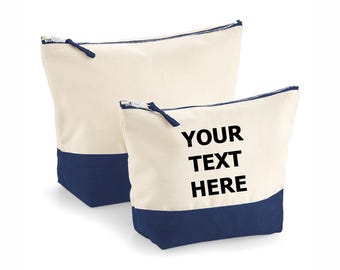 Personalised Make Up Bag, Canvas Cosmetic Bag, Cute Makeup Bag, Custom Toiletry Bag, Bridesmaid Gift, Women’s Gift