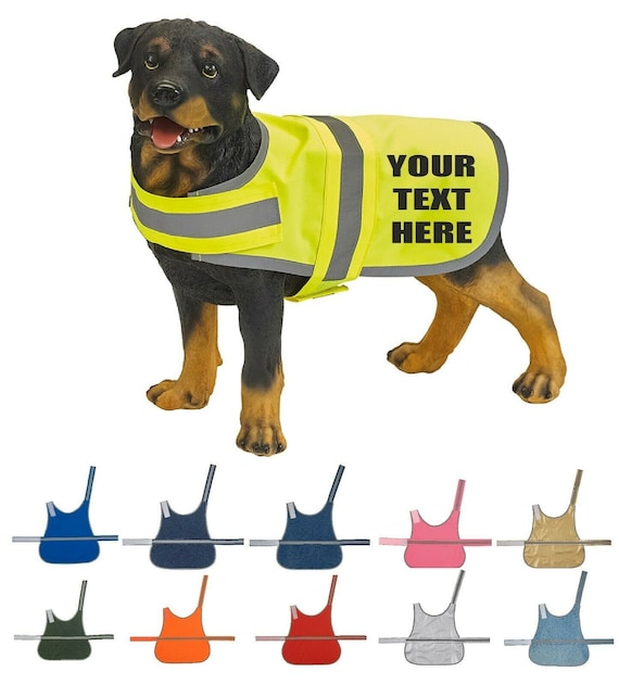 Personalised High Vis Dog Coat Custom Printed Hi Viz Pet Safety Vest Reflective Dog Walking Safety Jacket Vest Etsy Canada