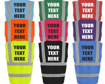 Personalised Hi Vis Vest Custom Printed Horse Riding High Viz Safety Reflective Event Safety Personalized Visibility Jacket Coat Waistcoat