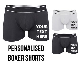 Personalised Boxer Shorts Printed Custom Mens Underwear Gents Pants Groom Briefs Stag Wedding Husband Fathers Day Boyfriend Gift