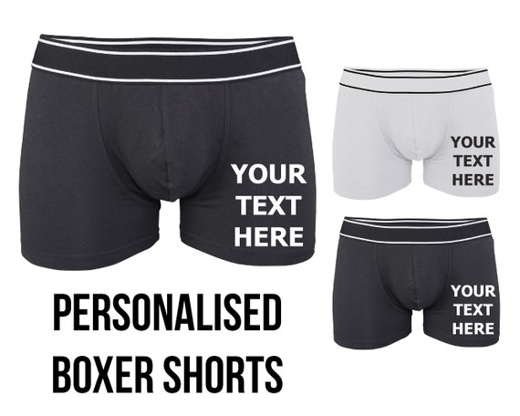 Personalised Boxer Shorts Printed Custom Mens Underwear Gents