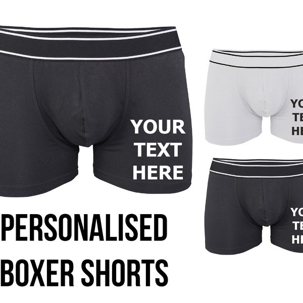 Personalised Boxer Shorts Printed Custom Mens Underwear Gents Pants Groom Briefs Stag Wedding Husband Fathers Day Boyfriend Gift
