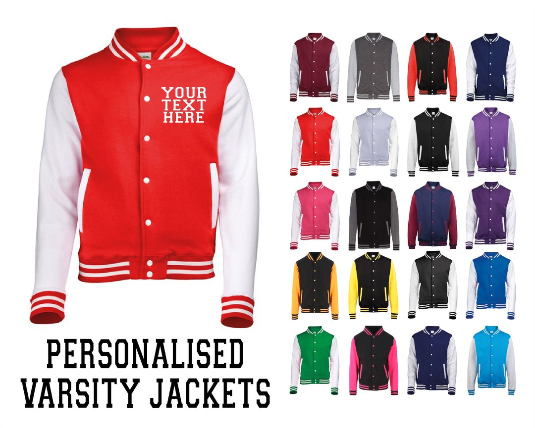 Personalised Royal Blue Varsity Jacket with Yellow Letter and White Outline  Dark College Letterman Coat Baseball American Fashion Clothing
