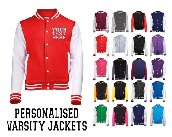 Personalised Varsity Jacket, Mens or Womens College Sweatshirt, College  Apparel Custom University of Letterman Jacket, Initials, Adults 