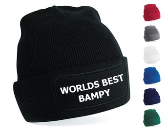 Personalised Dad Hat, Worlds Best Bampy Beanie Hat, Grandads, Grandparents, Personalized Fathers Day Gift, Winter Hat, Woolly Hat, Christmas