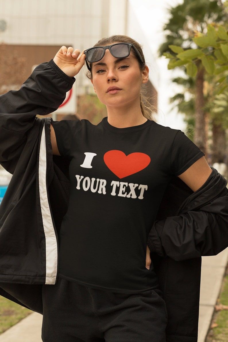 Personalised I Love T-Shirtfor Men or Women Custom Printed