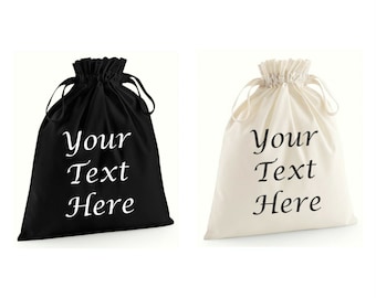 Personalised Drawstring Bag, Wedding Favour Bag, Drawstring Pouch, Personalized Gift Bags, For The Bride, Groom, Husband, Wife, Bridesmaid