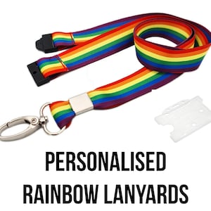 Lanières personnalisées, porte-badge arc-en-ciel personnalisé, fierté LGBTQ, lanières et porte-badges personnalisés, lanière sécable pour clés,