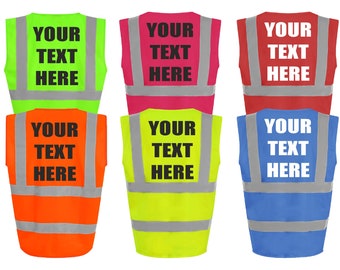 Personalised Kids High Vis Vest Custom Printed Childrens Horse Riding Hi Viz Safety Reflective Personalized Visibility Jacket Coat Waistcoat