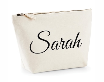 Personalised Name Make Up Bag, Custom Wedding Gift for the Bride, Cosmetic Bag, Toiletry Bag, Personalised Gift For Women