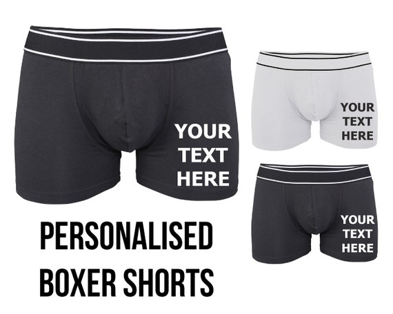 Personalized Boxers, Mens Custom Boxer Shorts, Personalised Briefs