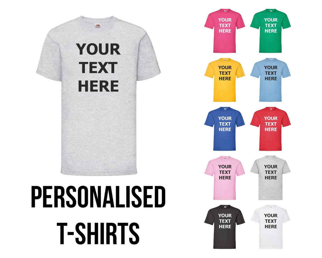 Personalised T Shirt, Unisex, Text or Logo, Personalized T Shirt ...