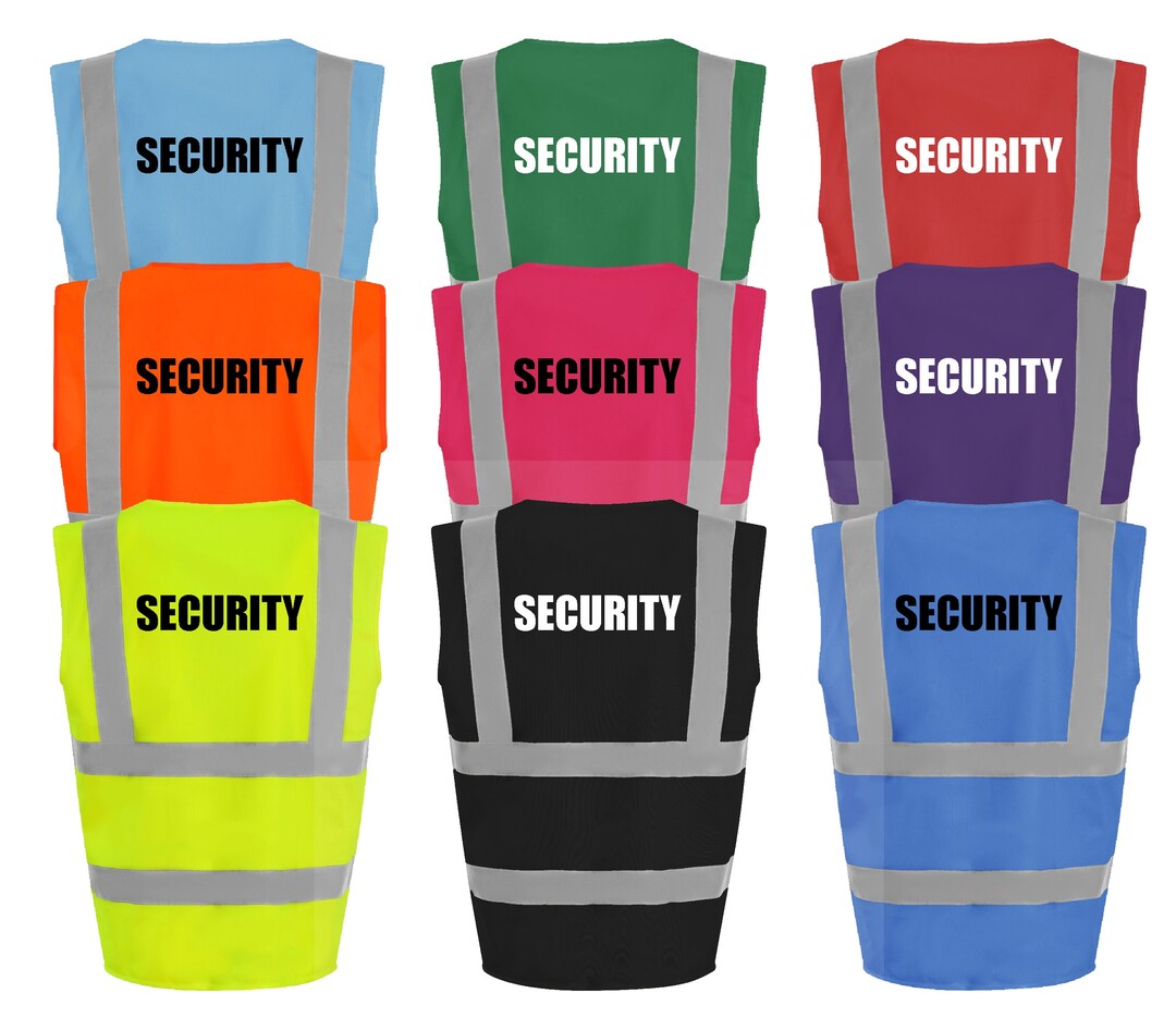 Personalised Security High Vis Vest Custom Printed Hi Viz Safety ...