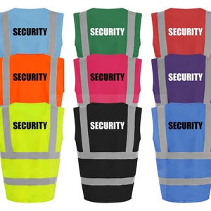 Personalised Security High Vis Vest Custom Printed Hi Viz Safety Reflective Event Safety Personalized Visibility Jacket Coat Waistcoat