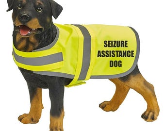 Custom Dog Coat, Personalised Dog Vest, Seizure Assistance, Hi Vis Dog Clothing, Personalized Apparel, Reflective Dog Walking Safety Jacket