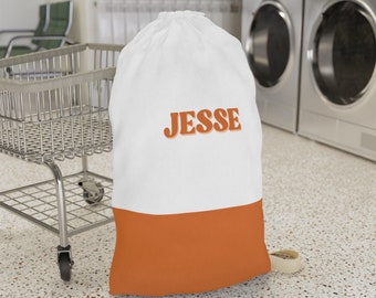 Gepersonaliseerde waszak voor studenten, aangepaste waszak, gepersonaliseerde slaapzaalmand, aangepaste studentenkamerdecoratie, benodigdheden slaapzaal