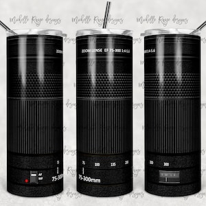 Conception d’objectif d’appareil photo, photographe, conception de gobelet maigre de 20 oz. Conception numérique instantanée, photographie, conception par sublimation