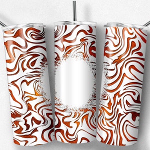 Orange Agate Marble Swirl with Blank, Skinny Tumblers, 20 oz Tumbler, Instant Download, PNG