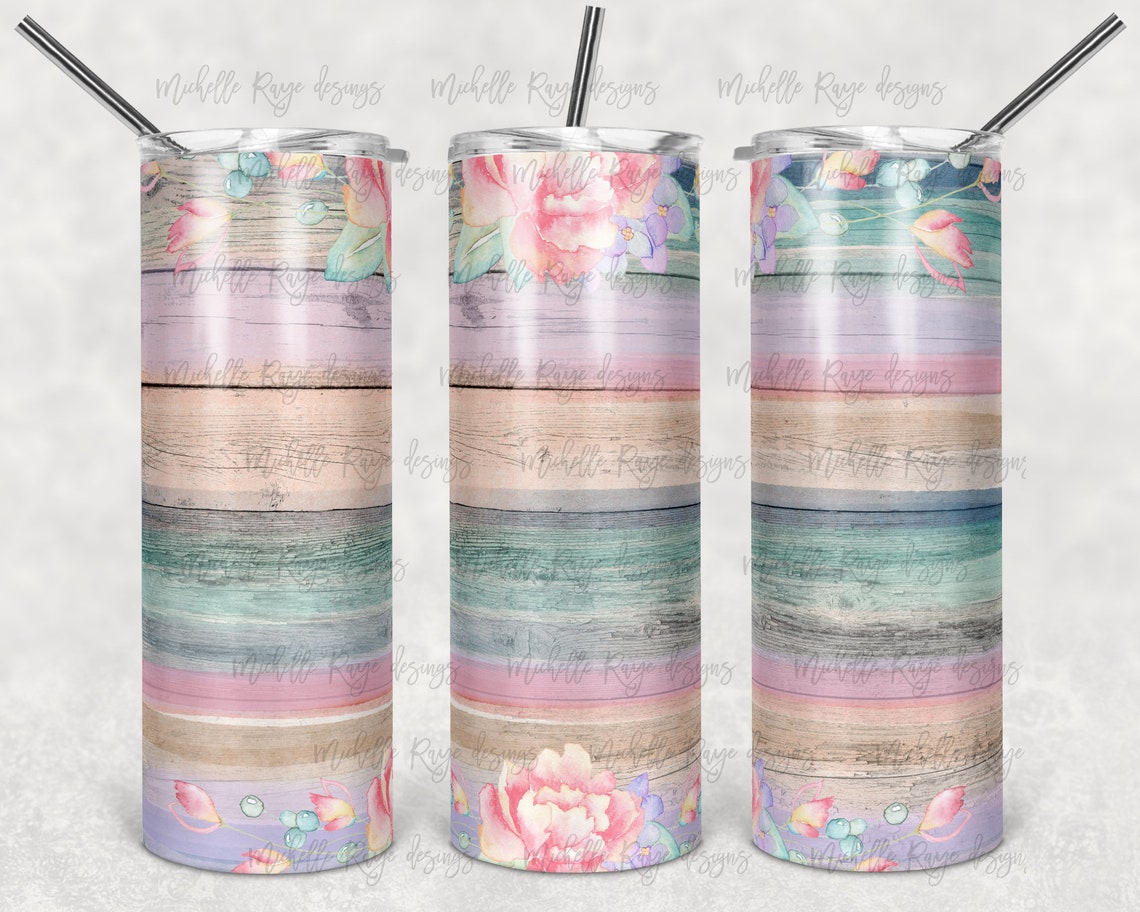 Pastel Floral Wood Rustic Boho Chic Sublimation Skinny - Etsy