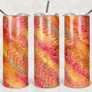 Coral Melon Yellow Milky Way, Skinny Tumblers, 20 oz Tumbler, Instant Download, PNG