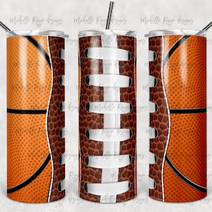 Football and Basketball, Sports, Sports Cup, 20 oz Skinny Tumbler, Sublimation Design, Digital Download PNG, Instant DIGITAL ONLY