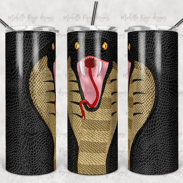 Cobra Snake, Reptile, Snake  Scales, 20 oz, Snakeskin Skinny Tumbler, Sublimation Design, Digital Download PNG, Instant DIGITAL ONLY