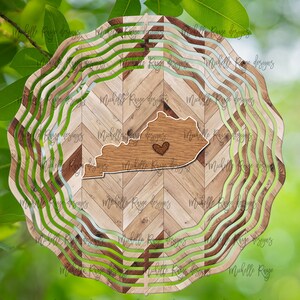 Kentucky Wood Grain Wind Spinner, Spinners de viento colgantes para exteriores, diseño de sublimación, descarga instantánea