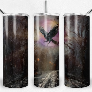 Pleine Lune effrayante avec gobelet phénix PNG Wrap, Sublimation, Conception texturée d’Halloween, Skinny Tumblers, fichier Tumbler 20oz, Téléchargement instantané