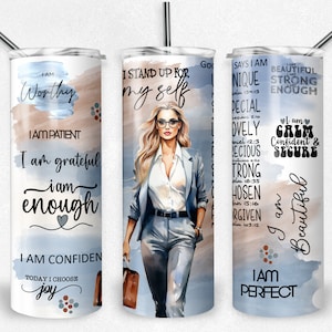 Mujer de negocios Afirmación PNG Sublimación Tumbler Wrap, Contador Jefe, Auto, Archivo Skinny Tumbler de 20 oz, Inspirador, Descarga instantánea